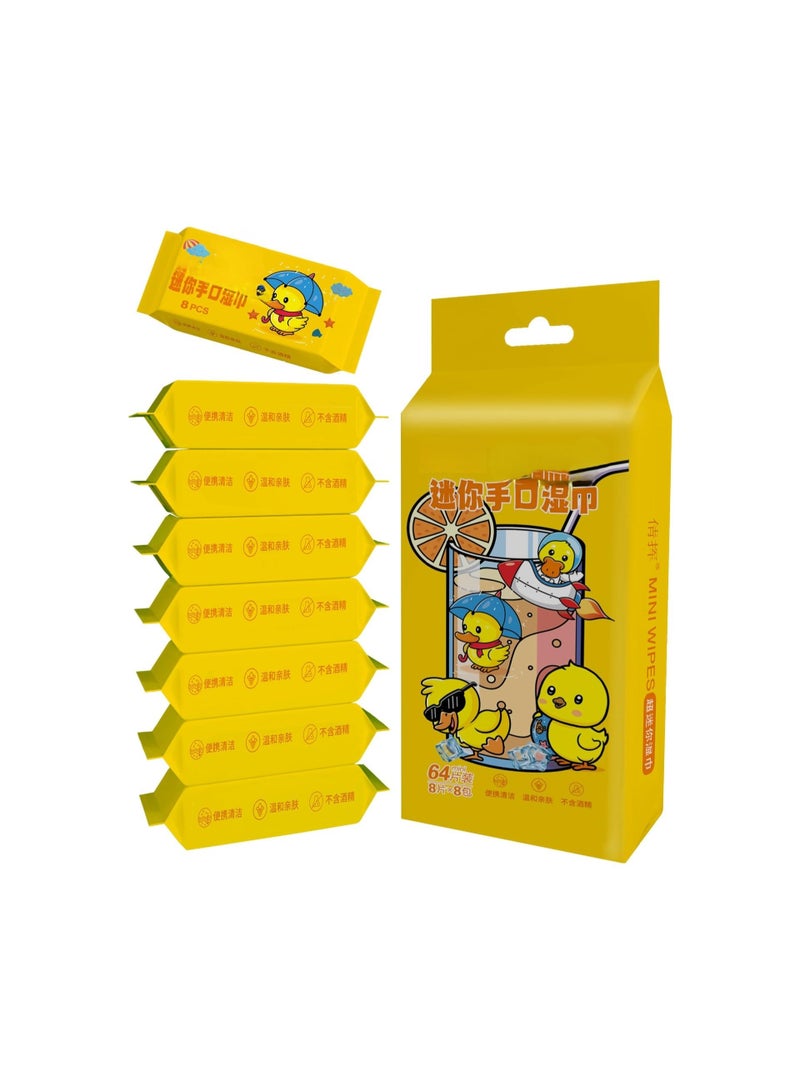 مناديل مبللة للتنظيف بحجم السفر – عبوات متعددة لطيفة على البشرة وخالية من الكحول - Image 1